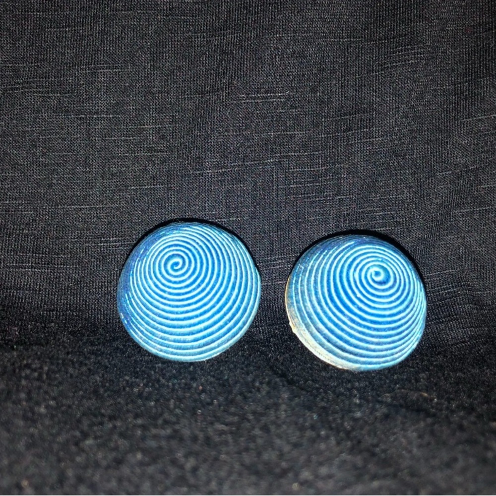 Blue Spiral Earrings